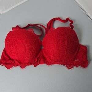 EUC PINK Victoria's Secret Vibrant Red Lace Bra